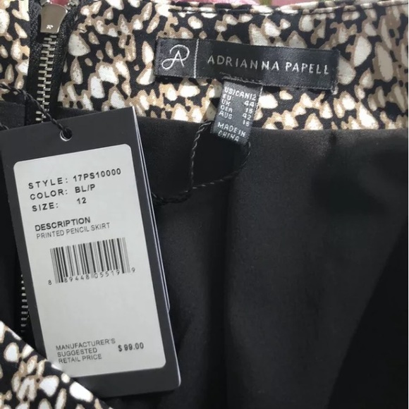 Adrianna Papell Pencil Skirt Cheetah Print  Sz12 NWTS - Picture 7 of 8